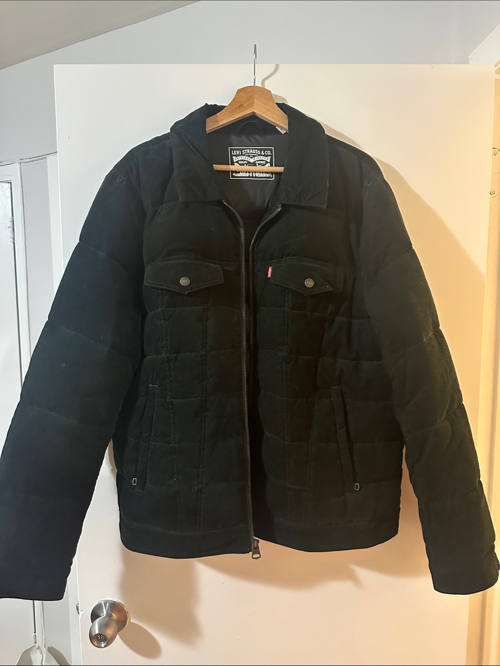 Levi's Black Quilted Corduroy Puffer Jacket